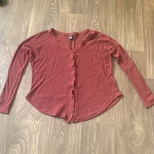 Wild Fable Autumn Red Button-up Sweater